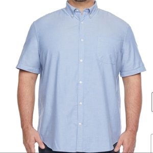 NWT Men’s Big and Tall Blue Oxford short sleeve shirt The Foundry Supply Co 3XLT